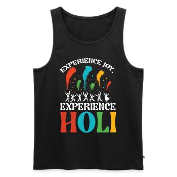 Happy Holi Greetings Hinduism Indian Festival - Men's Premium Organic Tank Top - black - Front - Michal (187cm)