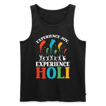 Happy Holi Greetings Hinduism Indian Festival - Men's Premium Organic Tank Top - black - Front - Michal (187cm)