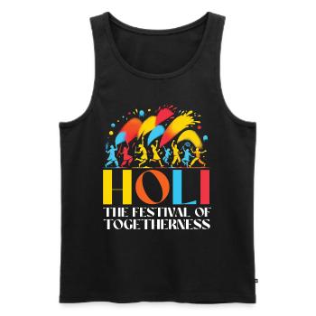 Happy Holi Greetings Hinduism Indian Festival - Men's Premium Organic Tank Top - black - Front - Michal (187cm)
