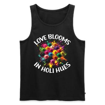 Happy Holi Greetings Hinduism Indian Festival - Men's Premium Organic Tank Top - black - Front - Michal (187cm)