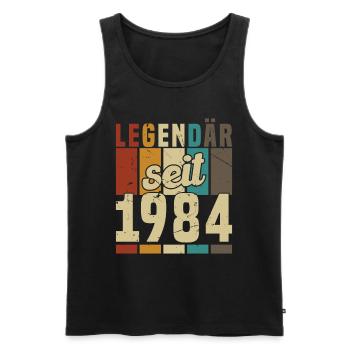 Legendär seit 1984 - Männer Premium Bio Tank Top - Schwarz - Vorne - AI Model Male 178 light (178cm)