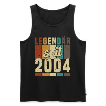 Legendär seit 2004 - Männer Premium Bio Tank Top - Schwarz - Vorne - AI Model Male 178 light (178cm)