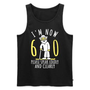 60. Geburtstag 60er 60ter Ich bin jetzt 60 Jahre - Männer Premium Bio Tank Top - Schwarz - Vorne - AI Model Male 178 light (178cm)