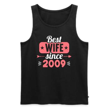 Best wife since 2009 15th wedding anniversary - Men's Premium Organic Tank Top - black - Front - Michal (187cm)