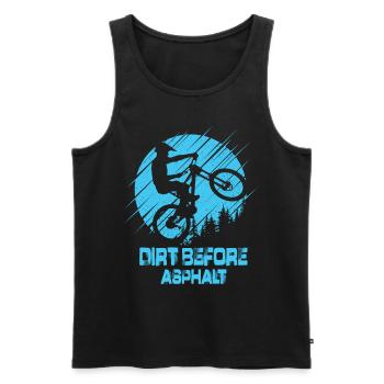 Downhill Mountain Bike MTB Downhill Mountain Biker - Men's Premium Organic Tank Top - black - Front - AI Model Male 178 light (178cm)