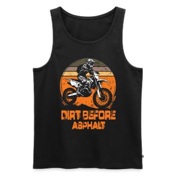 Dirt Before Asphalt Motocross Motorcycle Enduro - Men's Premium Organic Tank Top - black - Front - Michal (187cm)