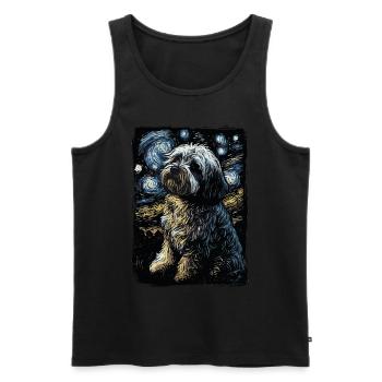 Havanese Starry Night - Men's Premium Organic Tank Top - black - Front - Michal (187cm)