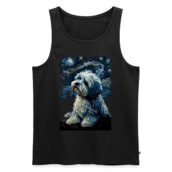 Havanese Starry Night - Men's Premium Organic Tank Top - black - Front - Michal (187cm)