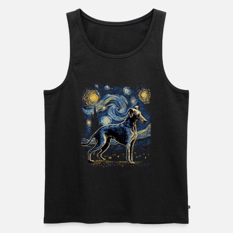 Galgo Espanol Starry Night - Männer Premium Bio Tank Top - Schwarz