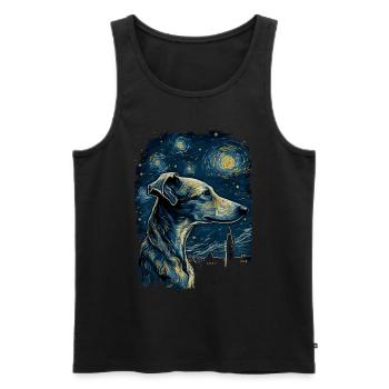 Galgo Español Starry Night - Men's Premium Organic Tank Top - black - Front - AI Model Male 178 light (178cm)
