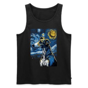 Galgo Español Starry Night - Men's Premium Organic Tank Top - black - Front - AI Model Male 178 light (178cm)