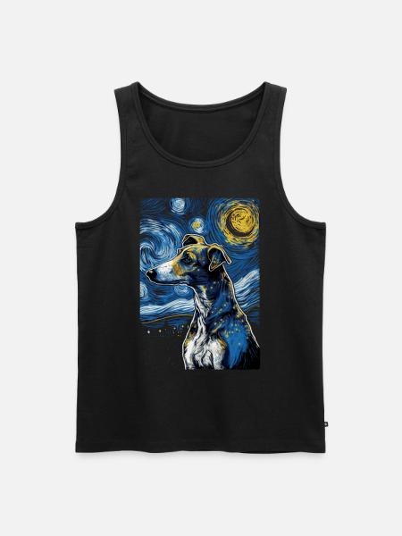 Galgo Espanol Starry Night - Männer Premium Bio Tank Top - Schwarz