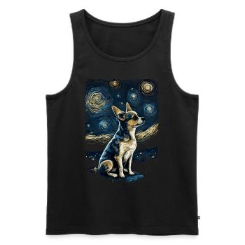 Chihuahua Starry Night - Männer Premium Bio Tank Top - Schwarz - Vorne - Michal (187cm)