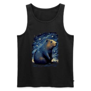 Wasserschwein Starry Night - Männer Premium Bio Tank Top - Schwarz - Vorne - AI Model Male 178 light (178cm)