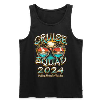 Cruise Squad 2024 : Créer des souvenirs ensemble - Débardeur bio Premium Homme - noir - Devant - Michal (187cm)