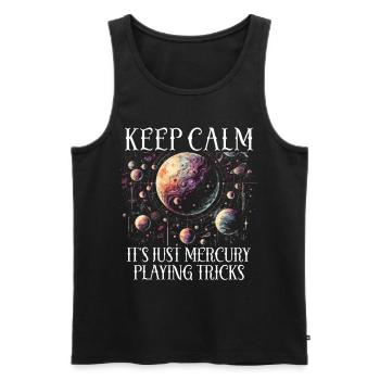 Mercury retrograde - Men's Premium Organic Tank Top - black - Front - AI Model Male 178 light (178cm)
