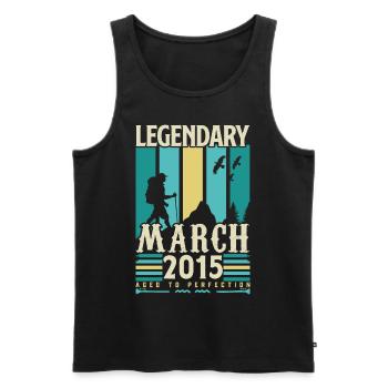Anniversaire Mars 2015,cadeau Vintage mars 2015. - Débardeur bio Premium Homme - noir - Devant - Michal (187cm)