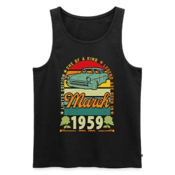 März 1959, März 1959, März 1959. - Männer Premium Bio Tank Top - Schwarz - Vorne - Michal (187cm)