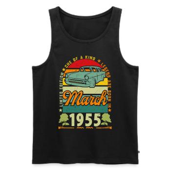 März 1955, März 1955, März 1955. - Männer Premium Bio Tank Top - Schwarz - Vorne - Michal (187cm)