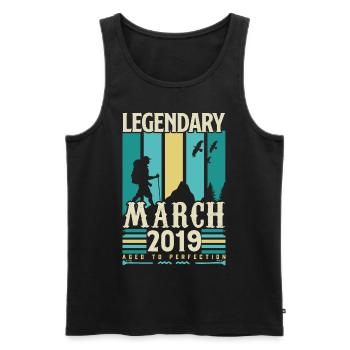 Geburtstag März 2019, Vintage-Geschenk März 2019. - Männer Premium Bio Tank Top - Schwarz - Vorne - AI Model Male 178 light (178cm)