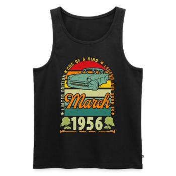 March 1956, March 1956, March 1956. - Men's Premium Organic Tank Top - black - Front - Michal (187cm)