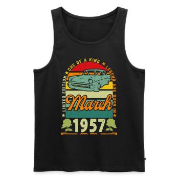 März 1957, März 1957, März 1957. - Männer Premium Bio Tank Top - Schwarz - Vorne - Michal (187cm)