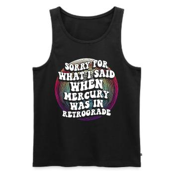 Mercury retrograde astrology - Men's Premium Organic Tank Top - black - Front - AI Model Male 178 light (178cm)