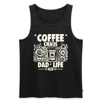 Vatertag Coffee Chaos Dad Life Papa Vater - Männer Premium Bio Tank Top - Schwarz - Vorne - AI Model Male 178 light (178cm)