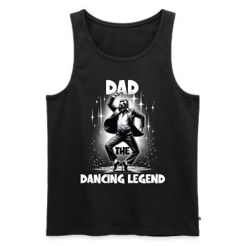 Fête des pères Papa La légende de la danse Papa Danseur Papa - Débardeur bio Premium Homme - noir - Devant - AI Model Male 178 light (178cm)