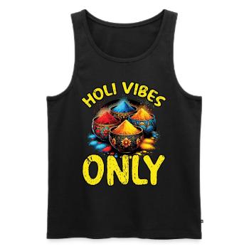 Happy Holi Grüße Hinduismus Indisches Fest - Männer Premium Bio Tank Top - Schwarz - Vorne - Michal (187cm)