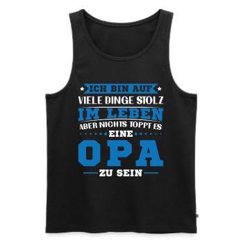 Nothing beats being a grandpa - Men's Premium Organic Tank Top - black - Front - Michal (187cm)