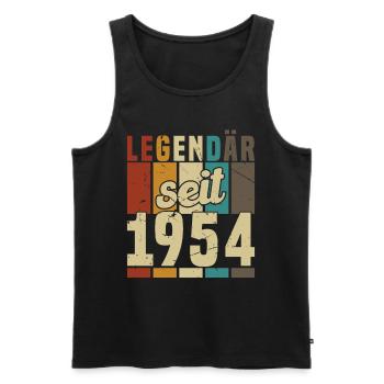 Legendary Since 1954 Vintage Birthday Gift - Men's Premium Organic Tank Top - black - Front - Michal (187cm)