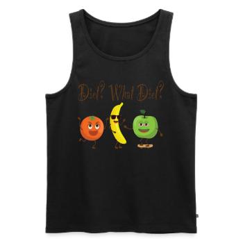 Régime Alimentaire Régime Fruits Drôle Dire Perdre Du Poids - Débardeur bio Premium Homme - noir - Devant - AI Model Male 178 light (178cm)