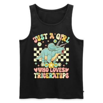Dinosaure groovy - Débardeur bio Premium Homme - noir - Devant - Michal (187cm)