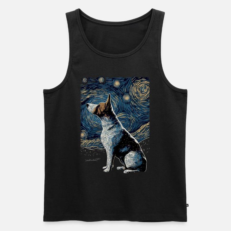 Bullterrier Starry Night - Männer Premium Bio Tank Top - Schwarz