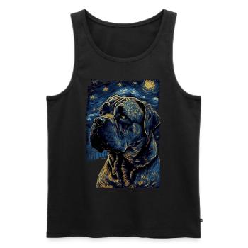 Cane Corso Nuit étoilée - Débardeur bio Premium Homme - noir - Devant - Michal (187cm)
