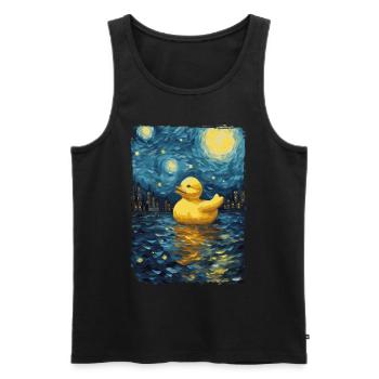 Rubber Duck Starry Night - Men's Premium Organic Tank Top - black - Front - Michal (187cm)
