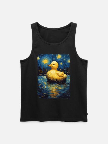 Badeente Starry Night - Männer Premium Bio Tank Top - Schwarz