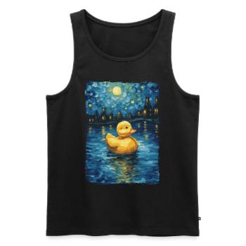 Rubber Duck Starry Night - Men's Premium Organic Tank Top - black - Front - Michal (187cm)