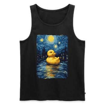 Rubber Duck Starry Night - Men's Premium Organic Tank Top - black - Front - Michal (187cm)