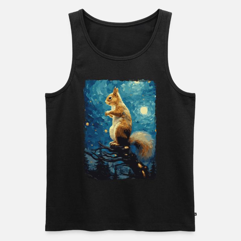 Eichhörnchen Starry Night - Männer Premium Bio Tank Top - Schwarz