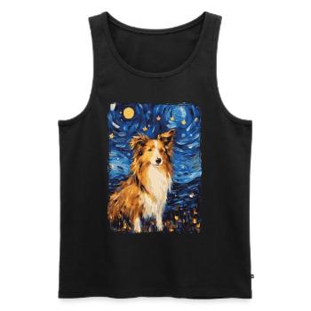 Shetland Shepherd Starry Night - Men's Premium Organic Tank Top - black - Front - Michal (187cm)