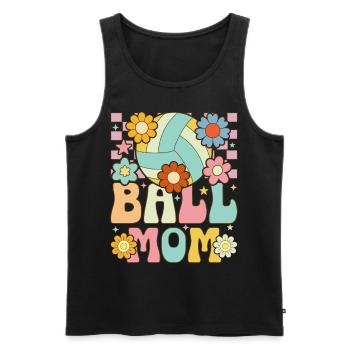 Groovy Volleyball Mom Volleyball Player - Men's Premium Organic Tank Top - black - Front - Michal (187cm)
