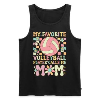 Volleyball Mom - Men's Premium Organic Tank Top - black - Front - Michal (187cm)