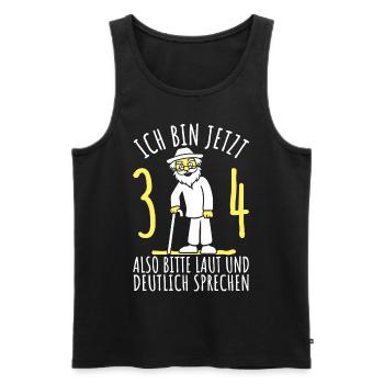 34. Geburtstag 34er 34ter Ich bin jetzt 34 Jahre - Männer Premium Bio Tank Top - Schwarz - Vorne - Michal (187cm)