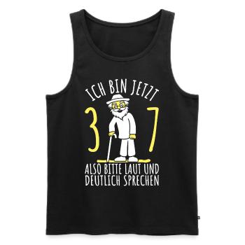 37. Geburtstag 37er 37ter Ich bin jetzt 37 Jahre - Männer Premium Bio Tank Top - Schwarz - Vorne - Michal (187cm)