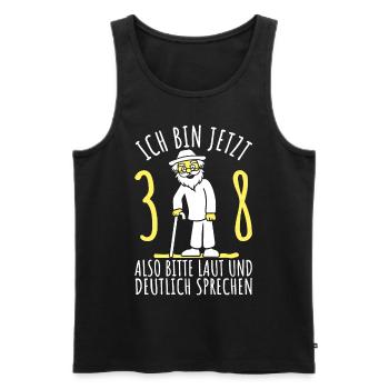 38. Geburtstag 38er 38ter Ich bin jetzt 38 Jahre - Männer Premium Bio Tank Top - Schwarz - Vorne - Michal (187cm)