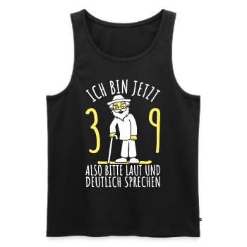 39. Geburtstag 39er 39ter Ich bin jetzt 39 Jahre - Männer Premium Bio Tank Top - Schwarz - Vorne - Michal (187cm)