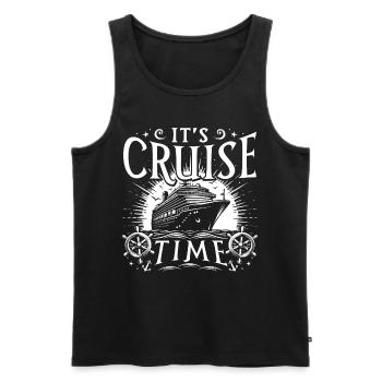 C’est l’heure de la croisière - Débardeur bio Premium Homme - noir - Devant - AI Model Male 178 light (178cm)