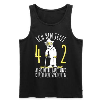 42. Geburtstag 42er 42ter Ich bin jetzt 42 Jahre - Männer Premium Bio Tank Top - Schwarz - Vorne - Michal (187cm)